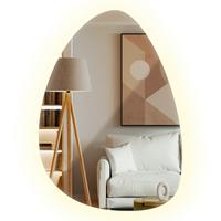 LED SPIEGEL 50x70 cm asymmetrisch 4000K - Hellblau, Glas (50/70/0.4cm) - TULUP