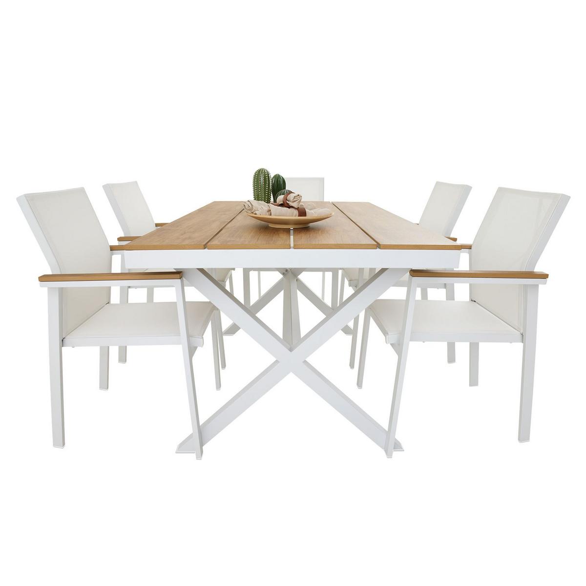 GARTENMÖBEL SET WINDY 7er Set beige - Beige, Metall - IDIMEX