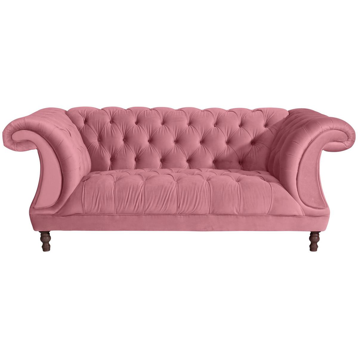 CHESTERFIELD Sofa 2-Sitzer Kaylin Samtvelours rosé - Rosa, Kunststoff (200/80/100cm) - 58aufmkessel