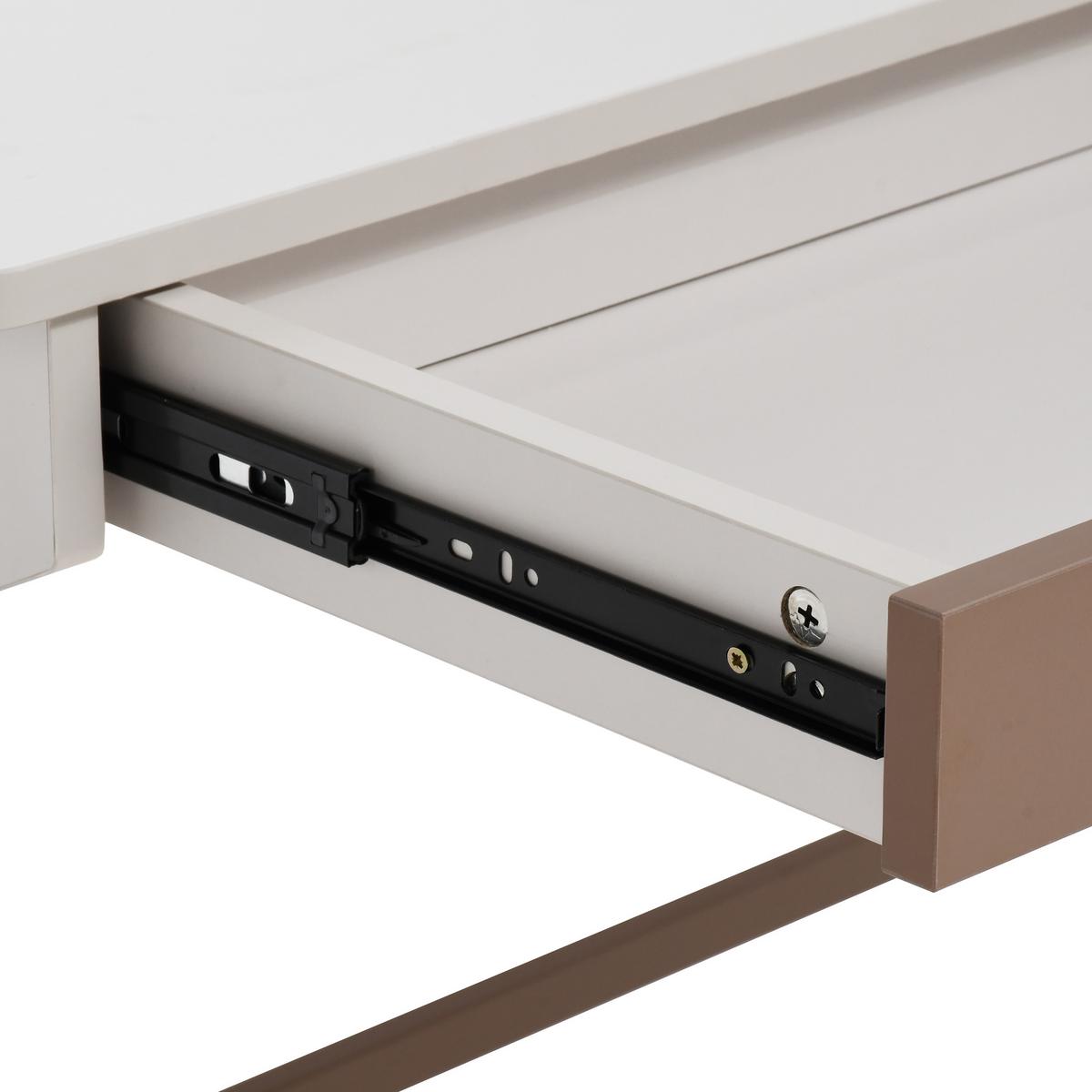 SCHREIBTISCH Boreo mit Schubladen und braunen Metallbeinen, 120 cm, Kaschmir+Hellbraun - Kaschmir/Hellbraun, Metall (55/120/74cm) - Beautysofa