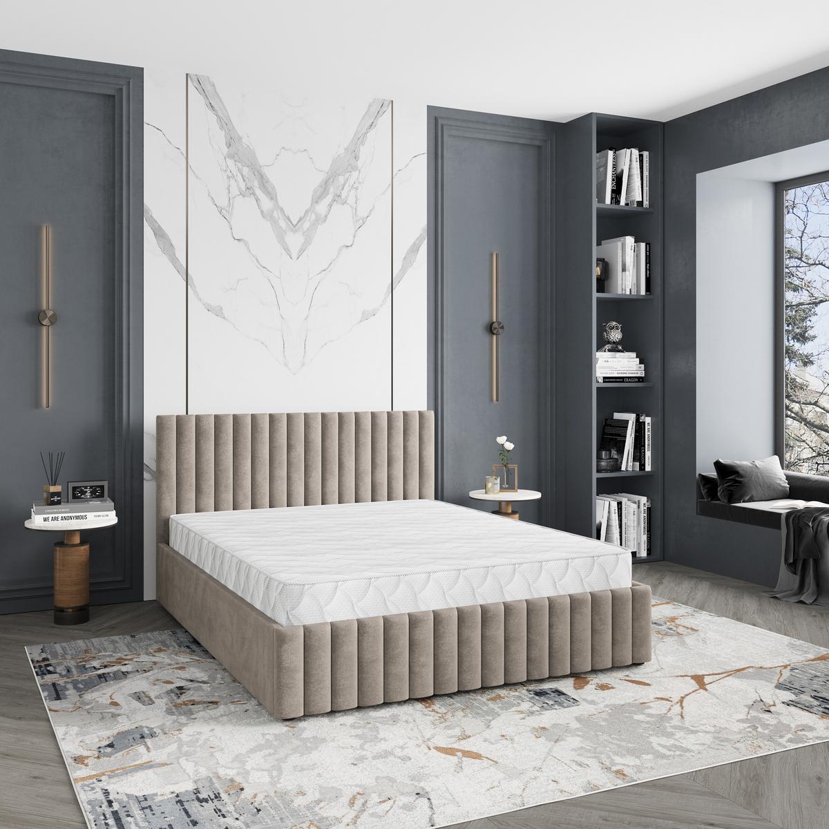 POLSTERBETT CARMIA 160x200 cm mit Bettkästen - Beige - Beige, Holz (172/200cm) - MASSENO