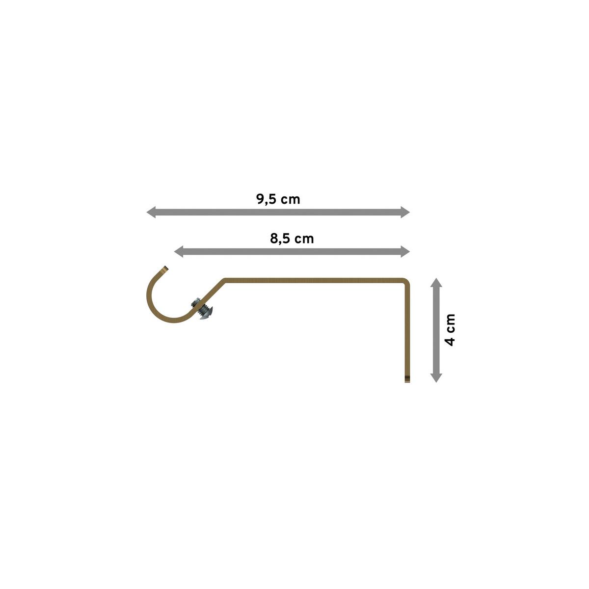 TRÄGER FÜR GARDINENSTANGEN 16 mm Ø, Olymp 1-läufig, Messing Antik - Bronzefarben, Metall (10/5.2/1.6cm) - INTERDECO