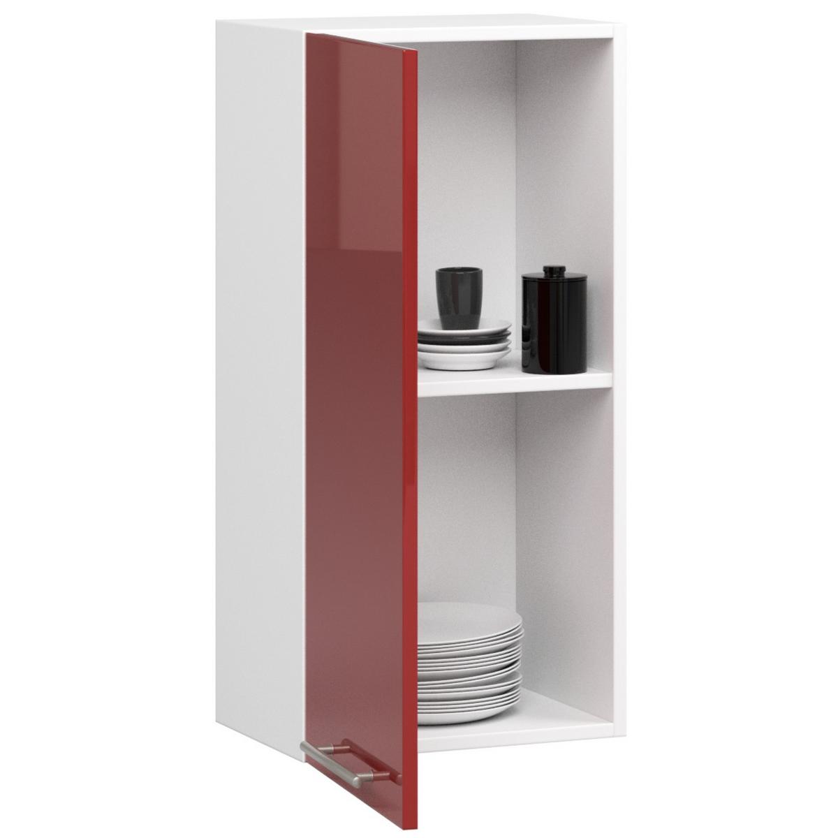 HÄNGESCHRANK Weiß, Rot Glanz 72/40/30 - Rot/Weiß, Holzwerkstoff (40/72/30cm) - RAUMHIRSCH FURNITURE
