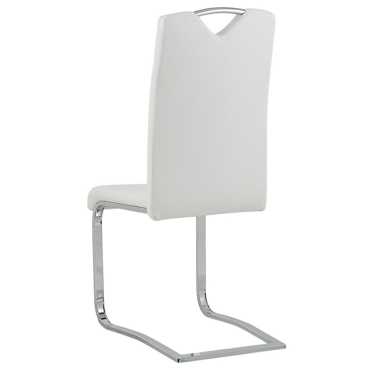 ESSZIMMERSTUHL 2er-Set Kunstleder Weiß Picknes - Weiß, Textil/Metall (43/105/55cm) - Beliani