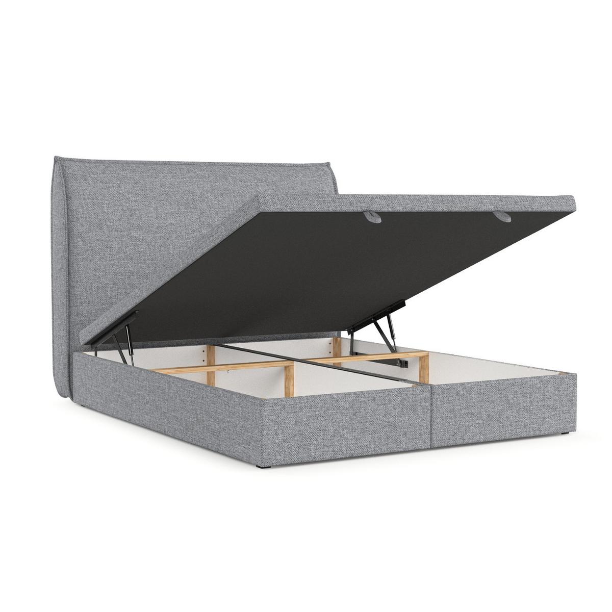 POLSTERBETT Tuvalu mit Stauraum 200/200 cm Grau im Alta Stoff - Schwarz/Grau, Holz/Holzwerkstoff (200/200cm) - AltaBeds