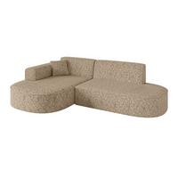 ECKSOFA Ottomane Links MARI-L1 - 243x171x79 cm Braun Tissu - Schwarz/Braun, Holzwerkstoff/Kunststoff (243/171cm) - ALTDECOR