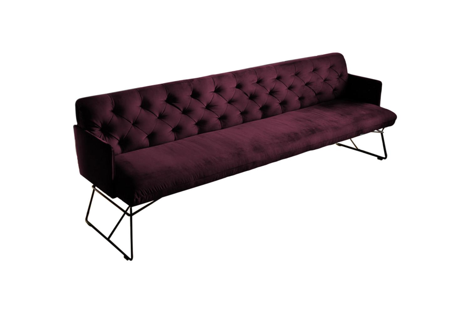 ESSZIMMERBANK CHARME Violett Velvet - Violett, Textil (186/85/68cm) - KAWOLA