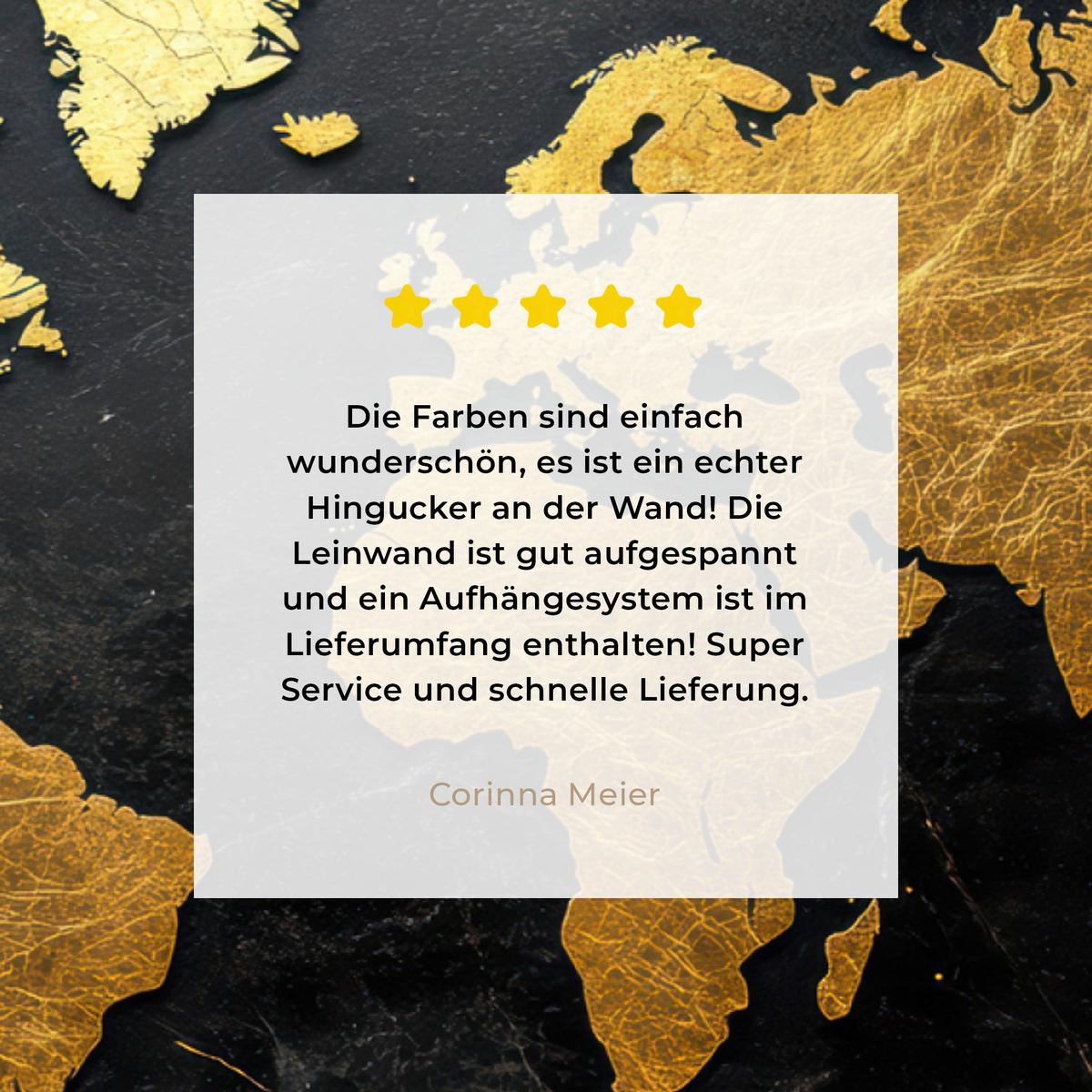 LEINWANDBILD Weltkarte - Gold - Marmor Wandbild 40x30 cm - Goldfarben, Textil (40/30cm) - MuchoWow