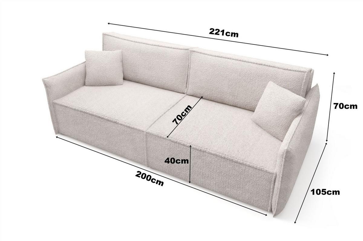 SCHLAFSOFA Lagos - Grün, Holzwerkstoff/Textil (221/70/105cm) - Fun Möbel