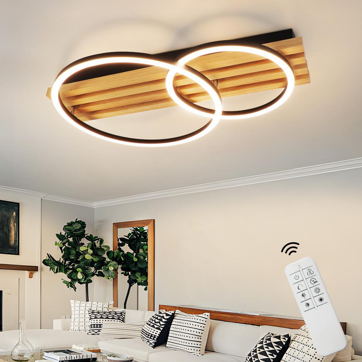 LED-DECKENLEUCHTE Elfriede II 8.8/55/35cm - Eschefarben, Holz (8.8/55/35cm) - Nettlife