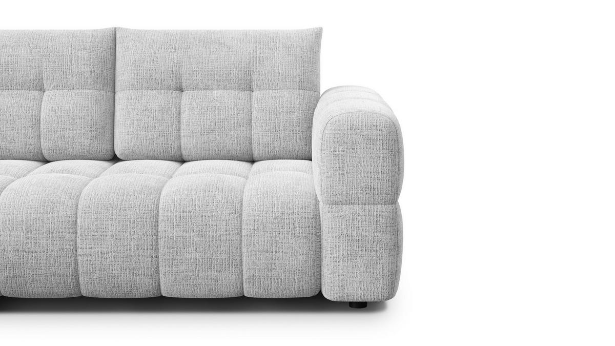 ECKSOFA CLOUDI 4-Sitzer links, hellgrau - Hellgrau/Schwarz, Holz/Textil (294/160cm) - Wozimo
