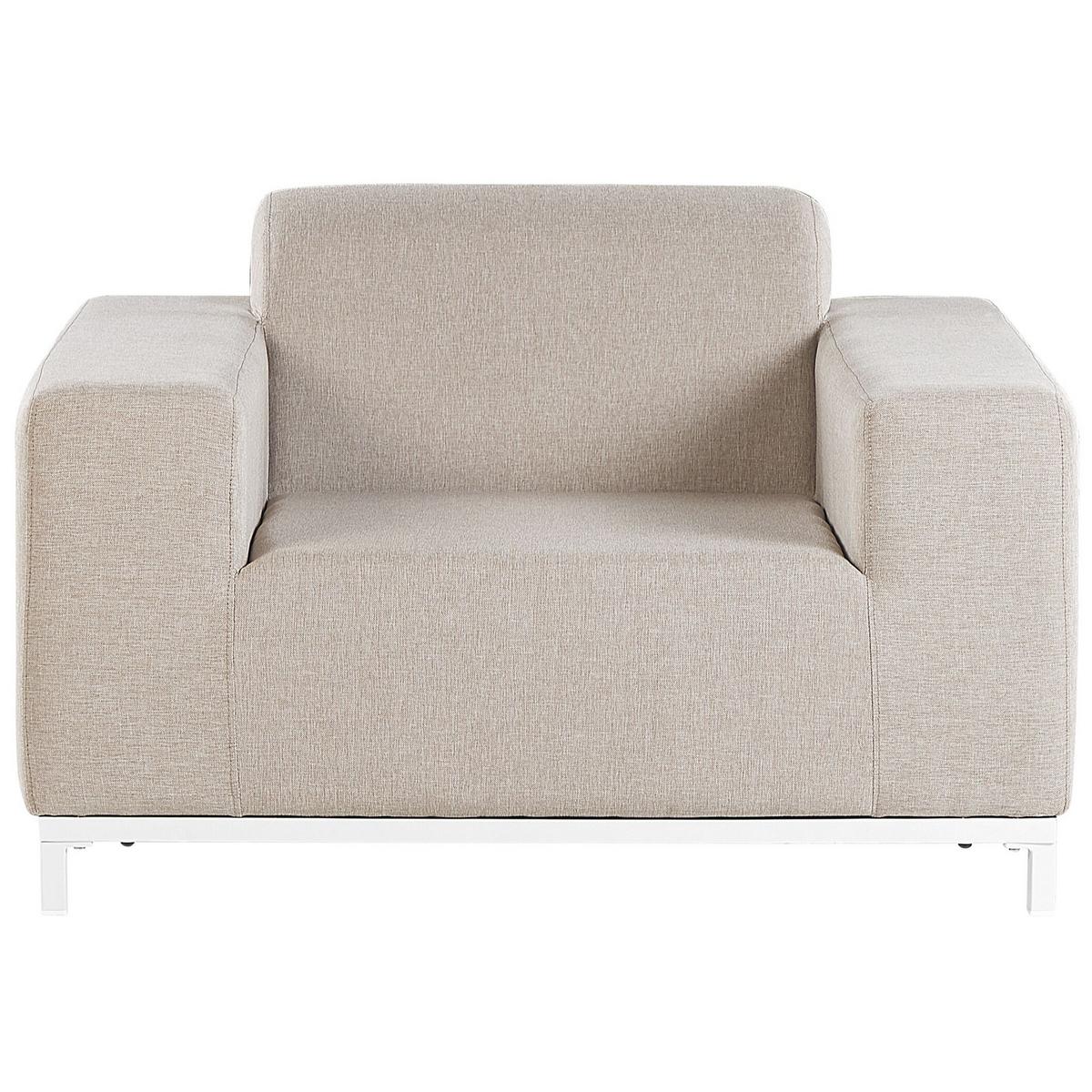 LOUNGE SET 5-Sitzer beige/weißes Gestell Rovigo - Beige/Weiß, Textil - Beliani
