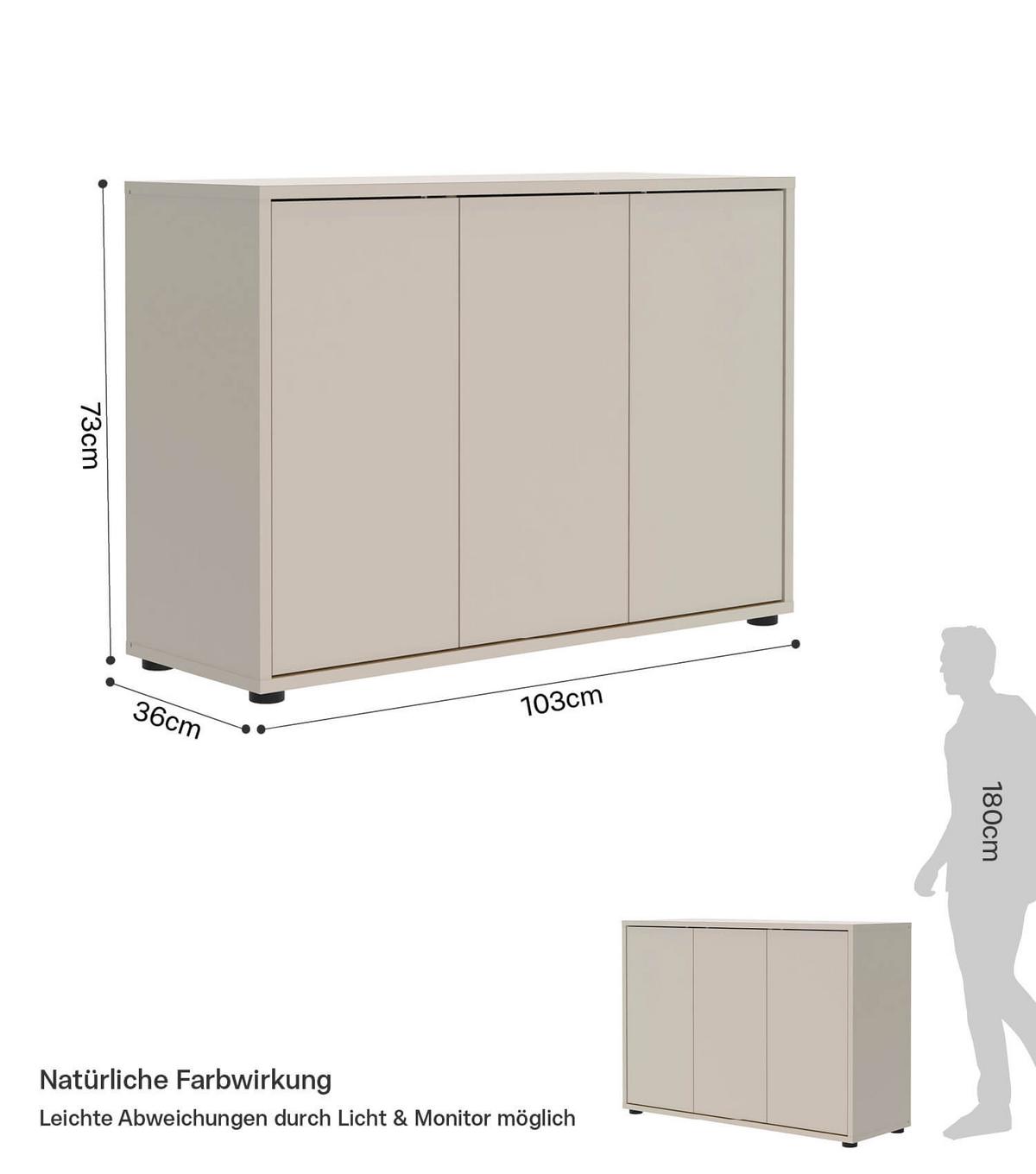 SIDEBOARD Die Horizontale - Beige, Holzwerkstoff (103/73/36cm) - Mokebo