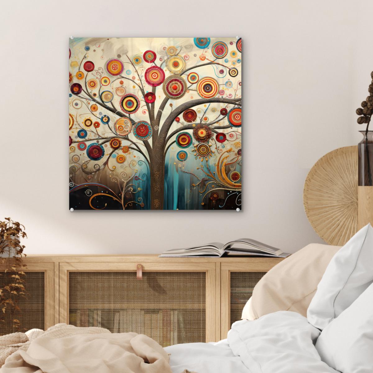 ACRYLGLASBILD Baum - Baum des Lebens - Farbe 50x50 cm - Braun, Glas (50/50cm) - MuchoWow