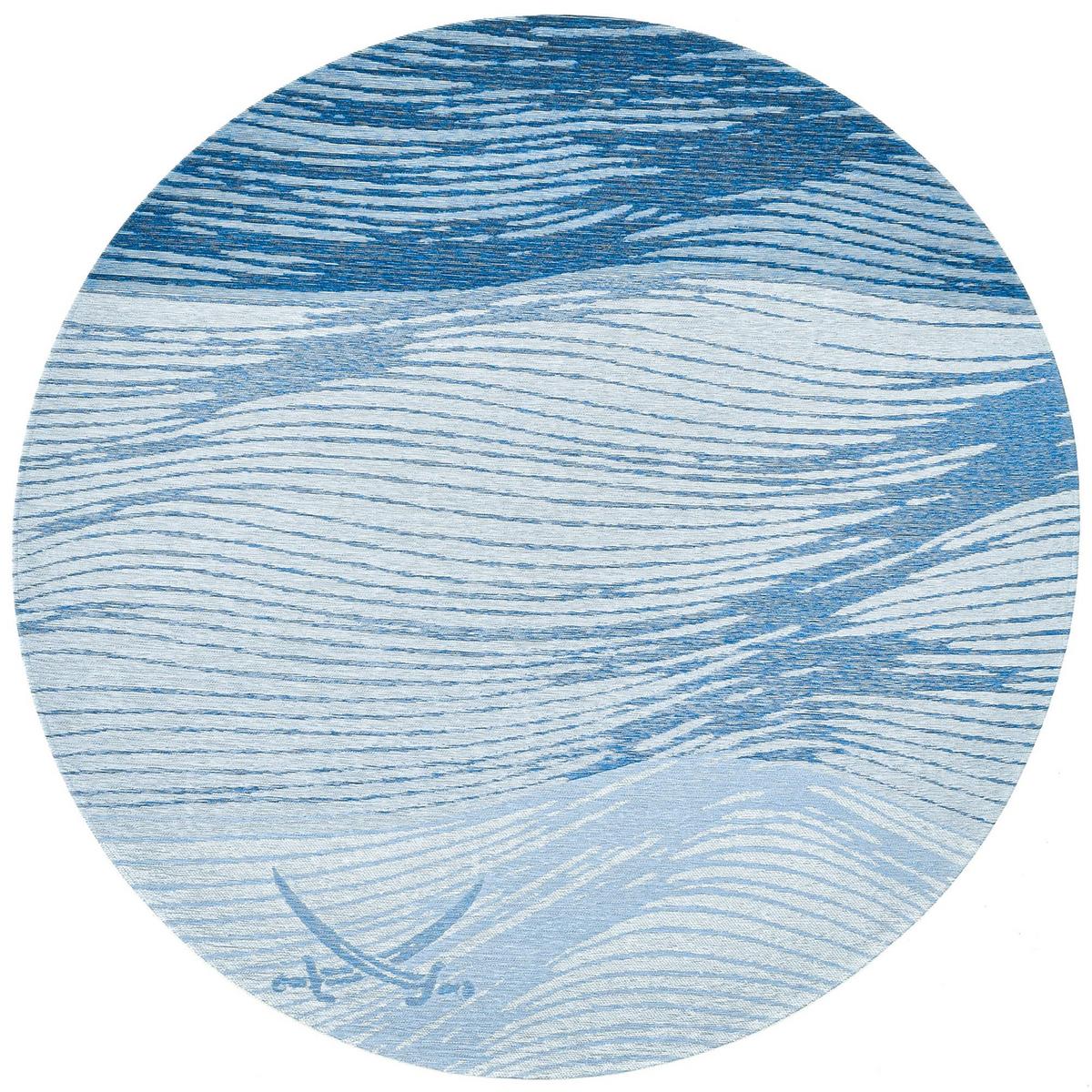 FLACHWEBTEPPICH Keitum 100x100 cm - Blau, Textil (100/100cm) - Sansibar SYLT