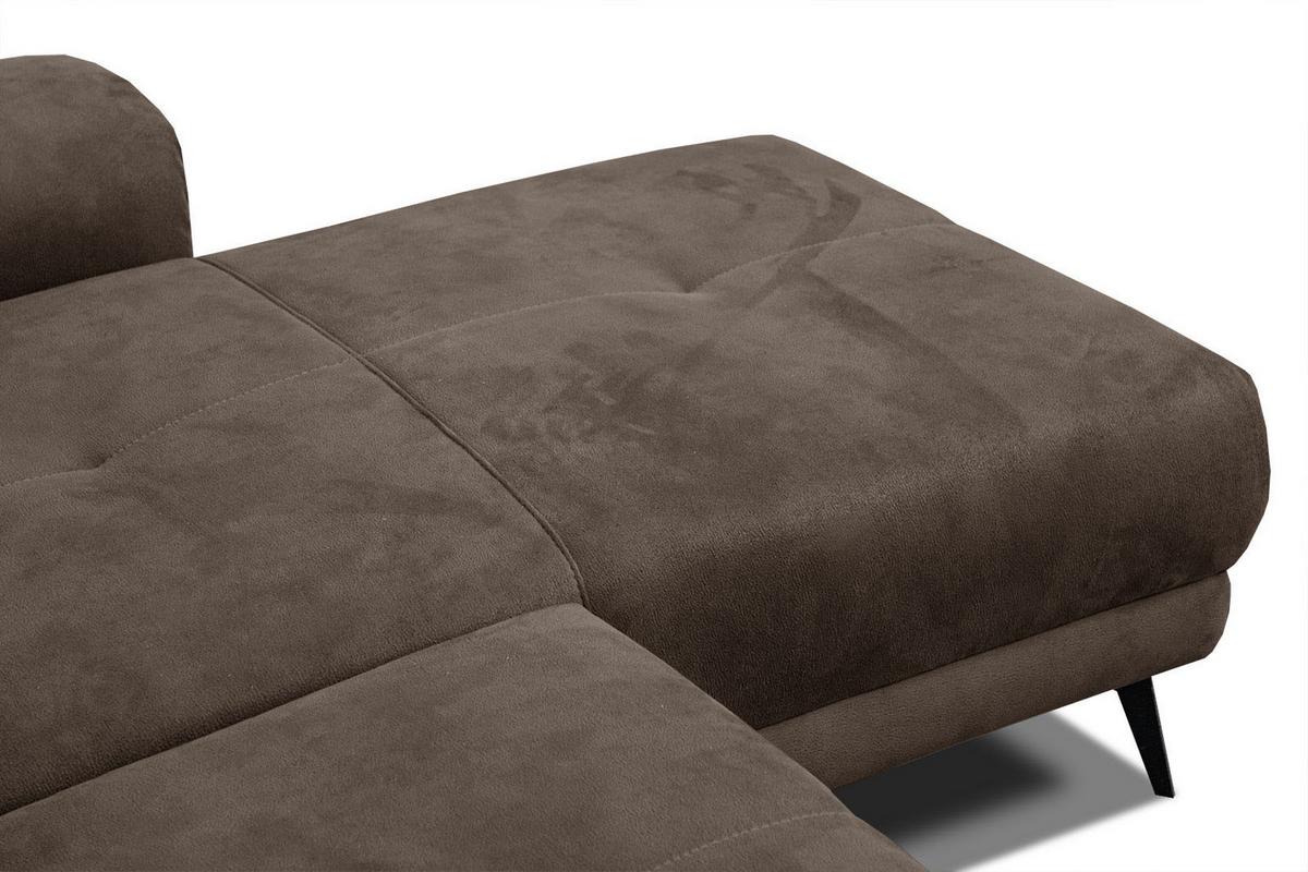 ECKSOFA FIERO 4-Sitzer, dunkelbraun - Dunkelbraun/Schwarz, Holzwerkstoff/Textil (288/170cm) - Wozimo