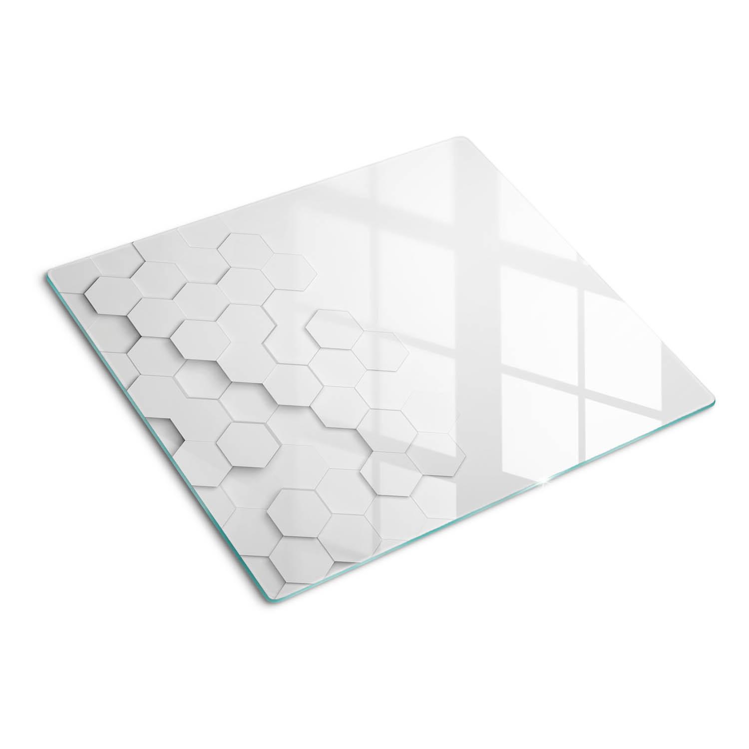 GLASPLATTE 60x52 cm Sechsecke - Schwarz/Weiß, Glas (60/0.4/52cm) - TULUP