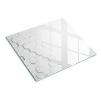GLASPLATTE 60x52 cm Sechsecke - Schwarz/Weiß, Glas (60/0.4/52cm) - TULUP