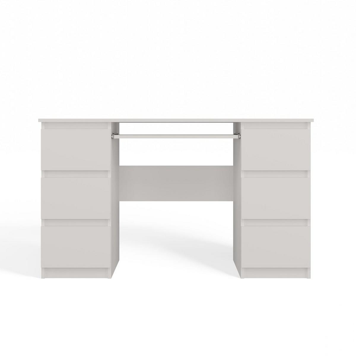 SCHREIBTISCH Weiß 130/76/51 - Weiß, Holzwerkstoff (90/50/76cm) - RAUMHIRSCH FURNITURE