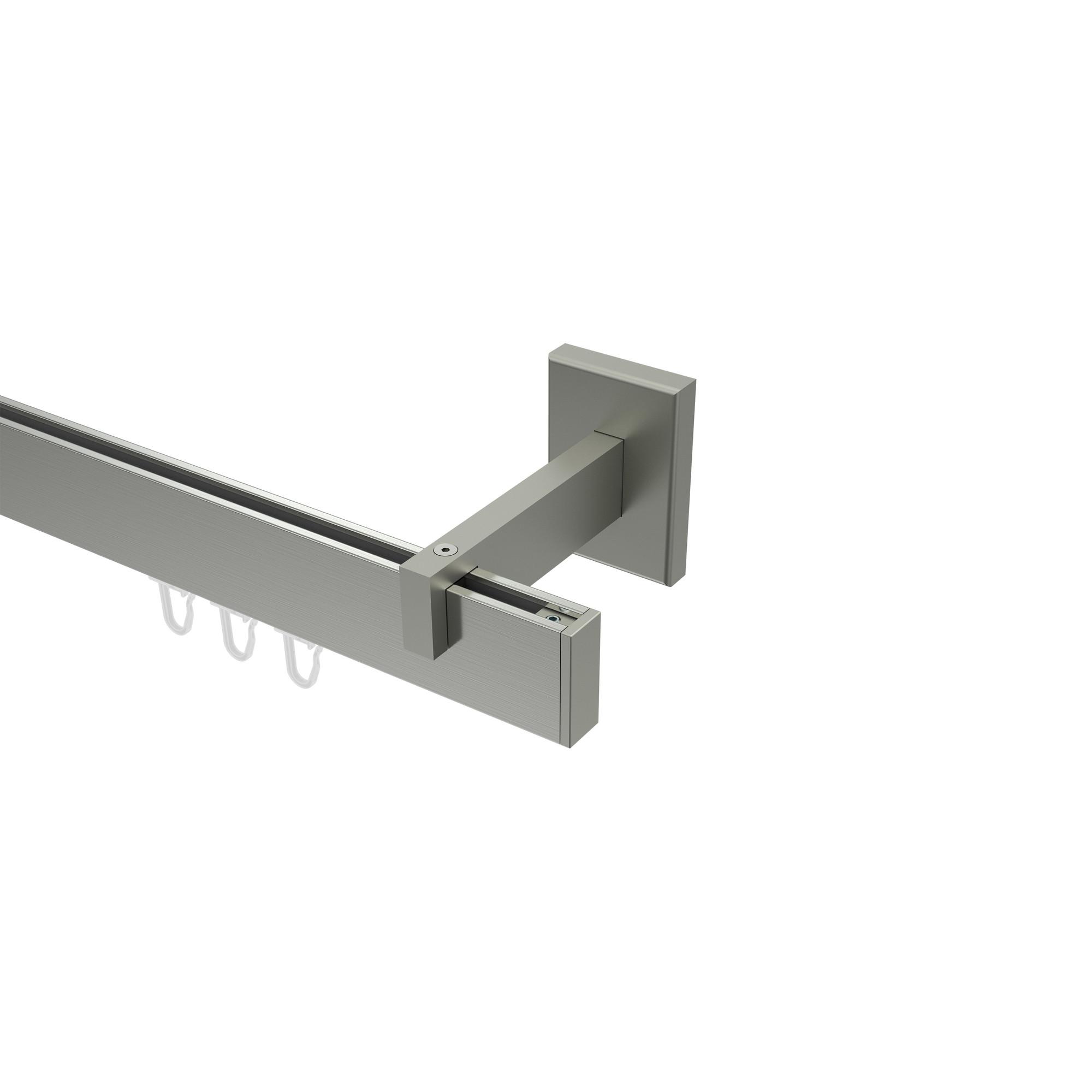 GARDINENSTANGE INNENLAUF Smartline Paxo 540 cm (geteilt in 3 x 180 cm), 1-läufig, 14x35 mm Edelstahl-Optik - Edelstahlfarben, Metall (540cm) - INTERDECO