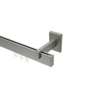 GARDINENSTANGE INNENLAUF Smartline Paxo 540 cm (geteilt in 3 x 180 cm), 1-läufig, 14x35 mm Edelstahl-Optik - Edelstahlfarben, Metall (540cm) - INTERDECO