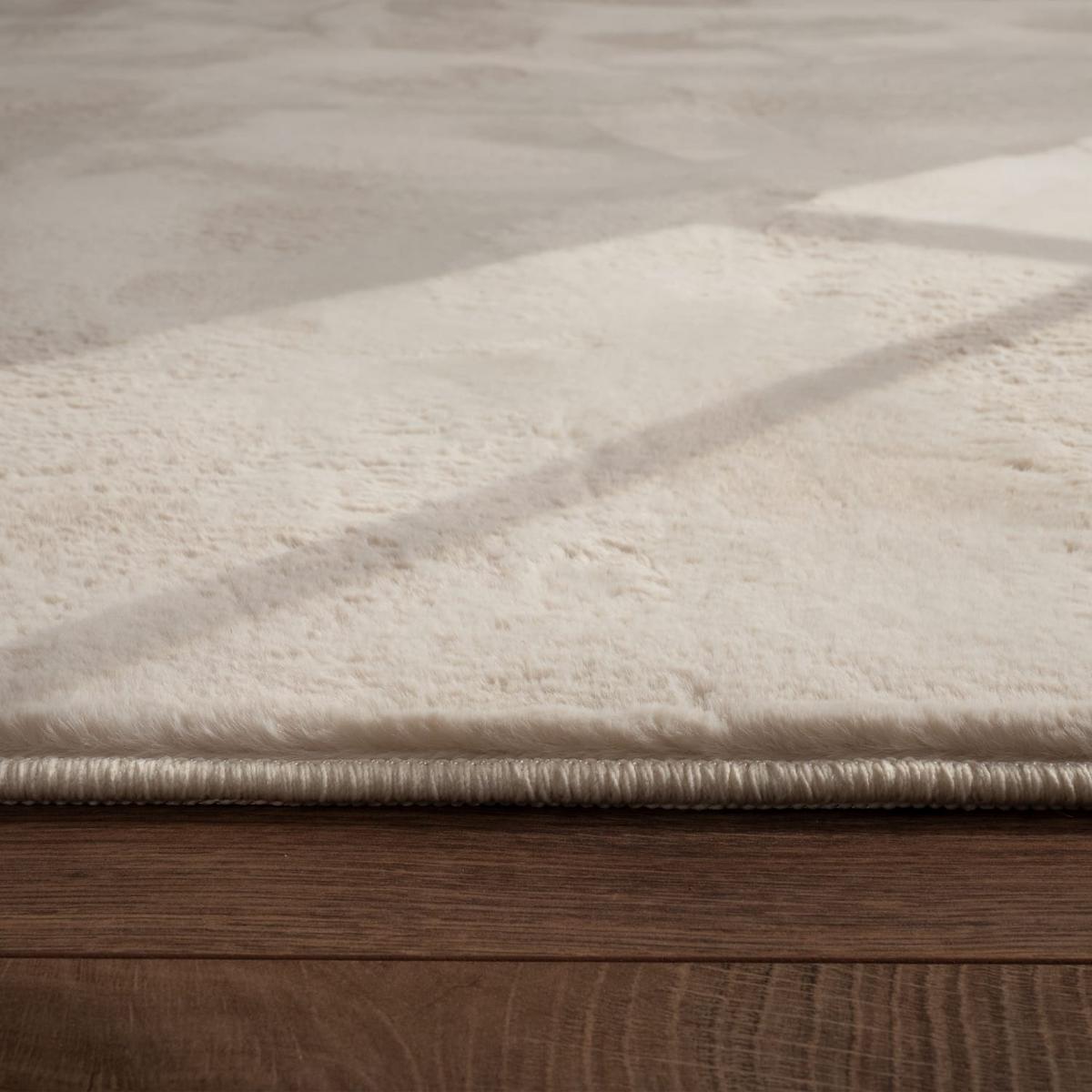 KURZFLORTEPPICH, einfarbig, aus Polyester, Creme, Ø 100 cm - Beige, Textil (100/100cm) - KADIMA DESIGN
