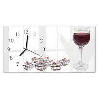 WANDUHR aus Glas 60x30 cm - Weinglas - Multicolor, Glas (60/30/0.4cm) - TULUP