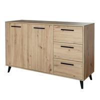 KOMMODE FIORA 140/86/41cm mit 3 Schubladen 2 Türen Eiche Artisan - Eiche Artisan, Holzwerkstoff (140/86/41cm) - MASSENO