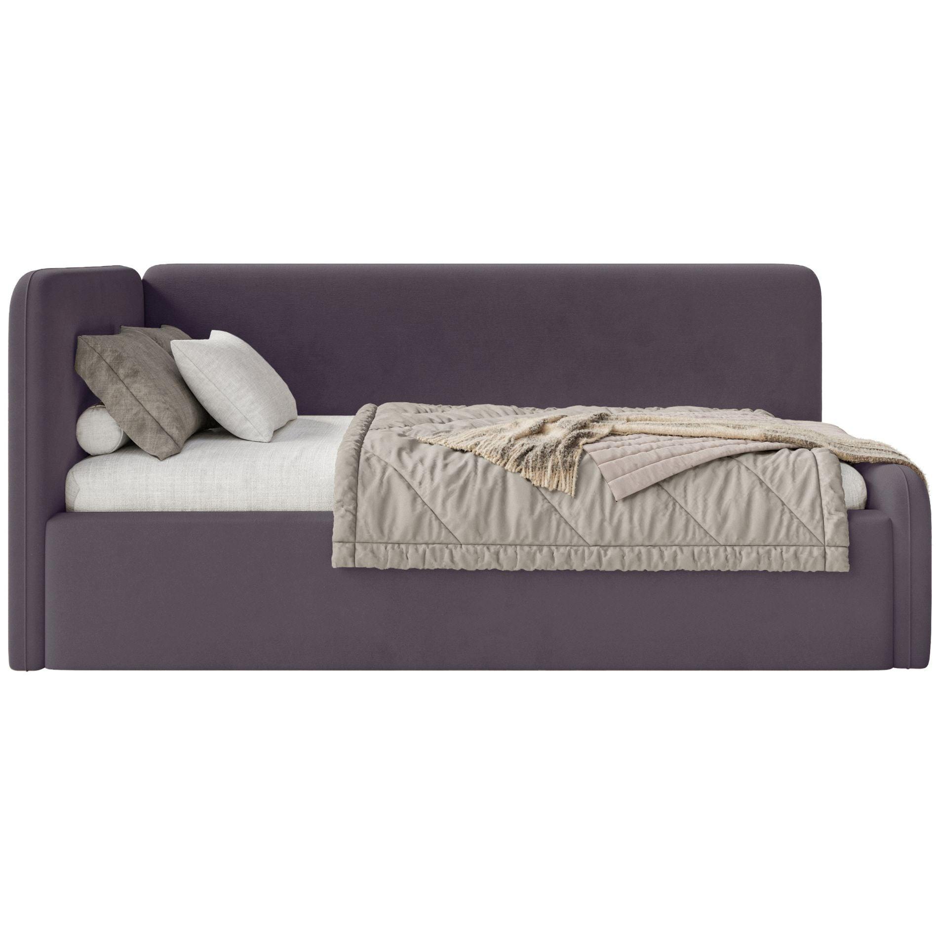 JUGENDBETT Fanko Samt Violett 90x200 cm - Lila/Schwarz, Kunststoff/Textil (90/200cm) - Selsey