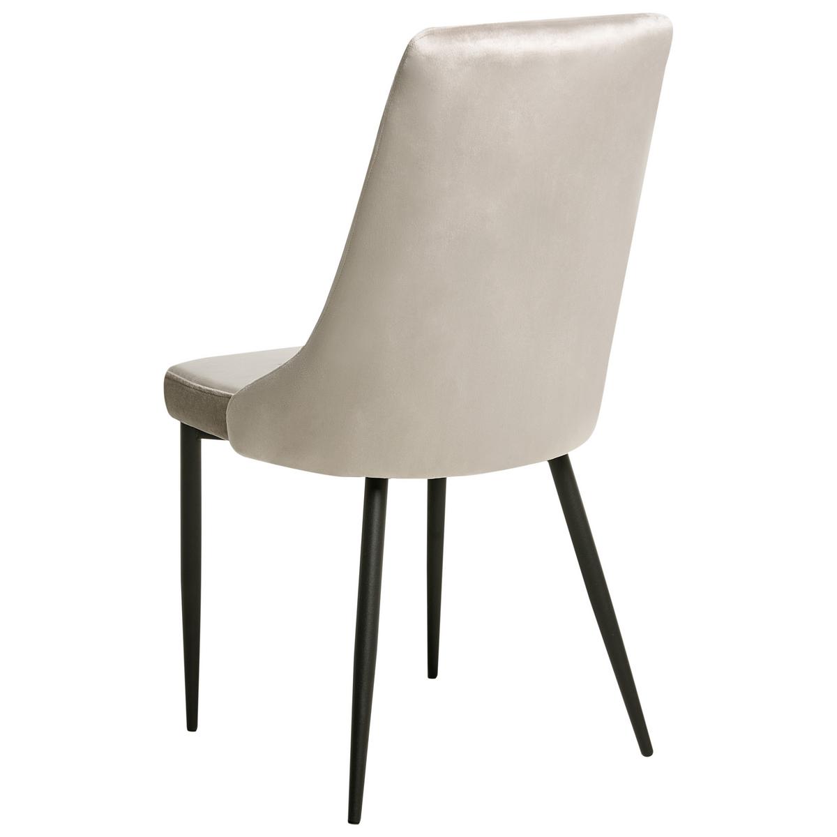 ESSZIMMERSTUHL 2er-Set Samtstoff Beige Avenir - Beige, Textil (49/95/60cm) - Beliani