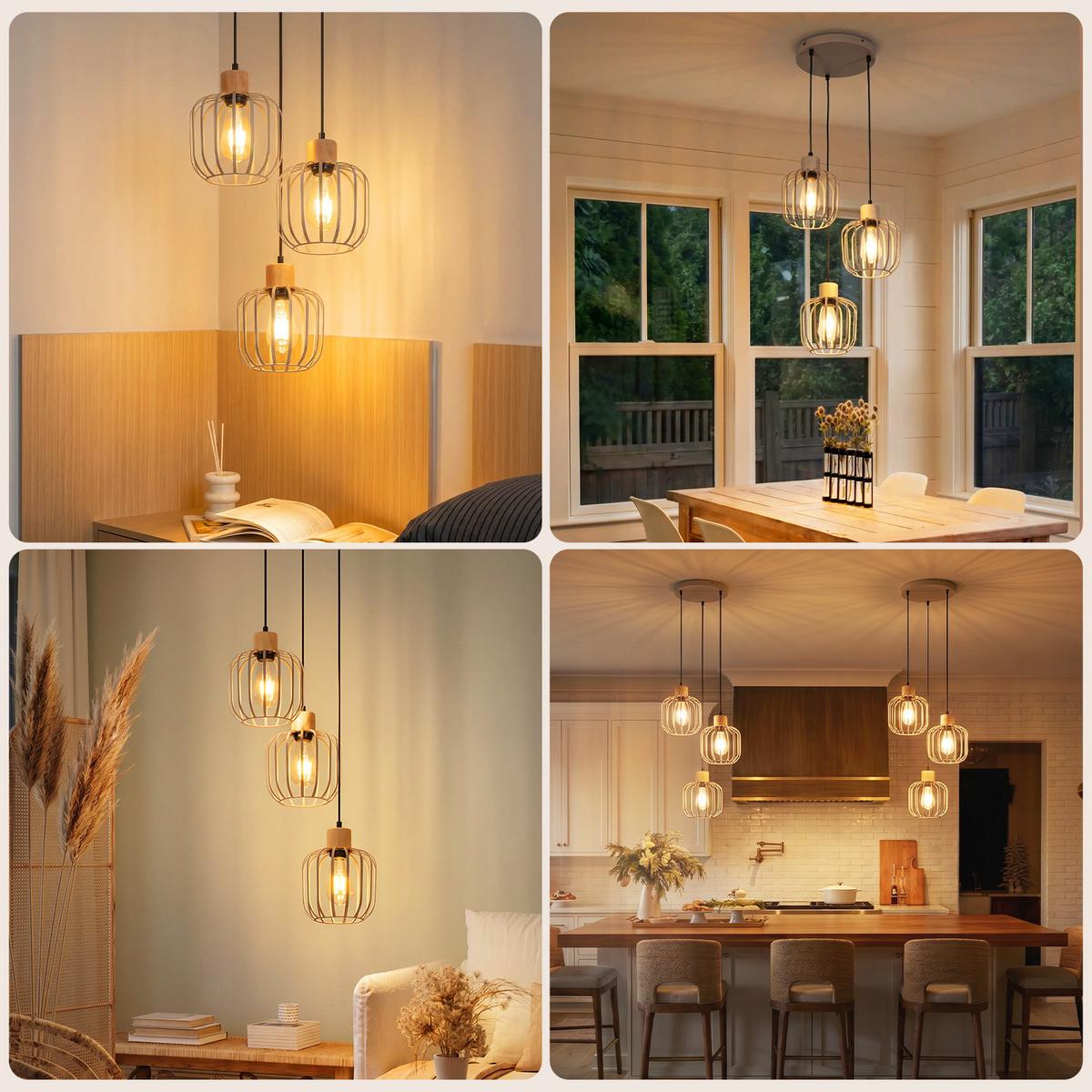 PENDELLEUCHTE Sythveth 25/18/145 cm - Grau, Holz/Metall (25/18/145cm) - ZMH