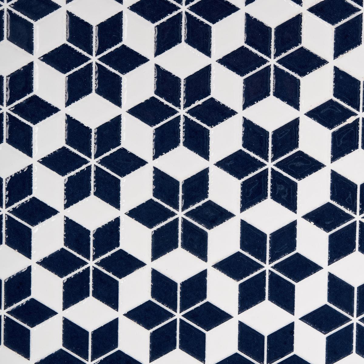 BISTROTISCH 60/60 cm Metall Weiß/Blau Sirolo - Blau/Schwarz, Metall (60/60/71cm) - Beliani
