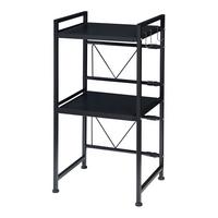 MIKROWELLENREGAL Sorsele - Schwarz, Metall (63/78.5/32cm) - [en.casa]