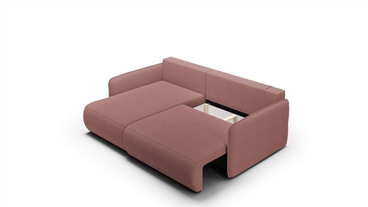 ECKSOFA Calgary - Rosa, Holzwerkstoff/Textil (207/148cm) - Fun Möbel