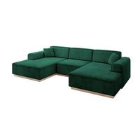 WOHNLANDSCHAFT IREA-U1 - 301x165x80 cm Grün - Smaragdgrün/Dunkelgrün, Holzwerkstoff/Textil (301/80/165cm) - ALTDECOR