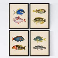 POSTER Set mit 4 Sibirischen 8 verschiedene Zusammensetzung A4 Schwarzer Rahmen - Schwarz, Papier (29.7/3cm) - Nacnic