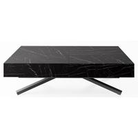 COUCHTISCH Cavetta X höhenverstellbar ausziehbar, Marmor Schwarz 120-200/80/27-76 cm - Anthrazit/Schwarz, Holzwerkstoff/Metall (80/120/76cm) - WFL GROUP