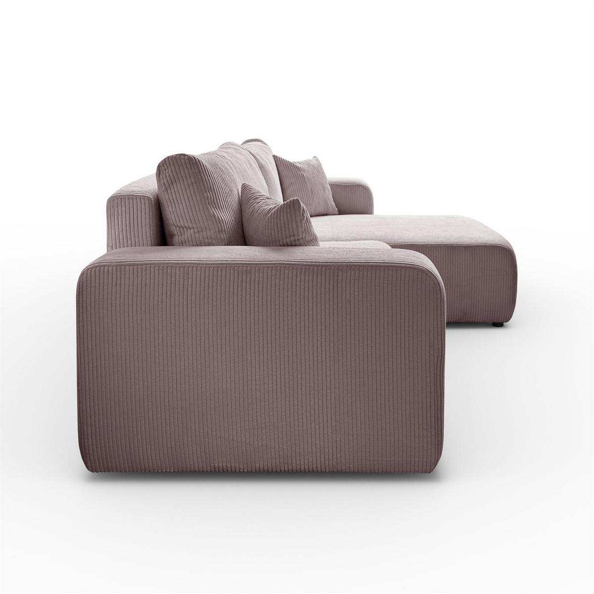 ECKSOFA Gepolstertes PRESTIGE XL mit Schlaffunktion und Bettkasten, Poso 27 - Rosa, Textil (277/143cm) - Lookway