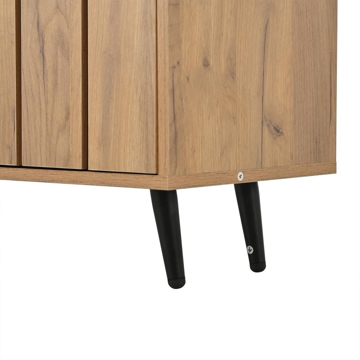 TV-LOWBOARD Holzoptik mit Türen und Fächern - Eichefarben, Holzwerkstoff/Metall (175/45/32cm) - Urban Meuble