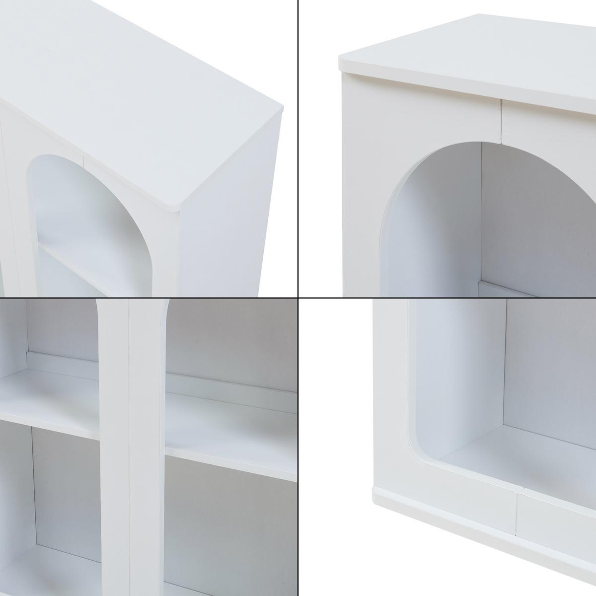 SIDEBOARD Trorhun - Weiß, Holzwerkstoff (30/80/80cm) - [en.casa]