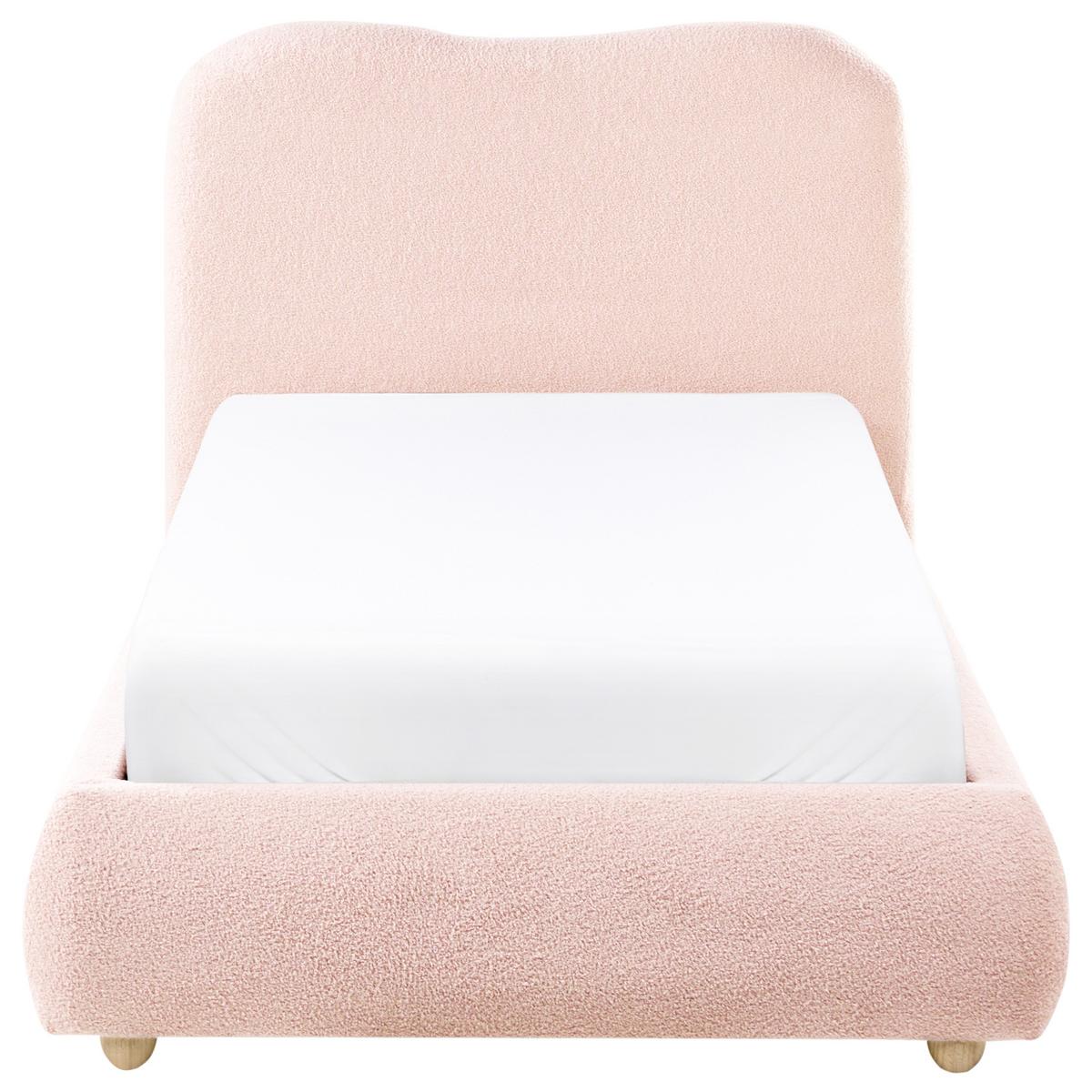 BETT mit Stauraum 90/200 cm Rosa Blagnac - Pink/Braun, Textil (90/200cm) - Beliani