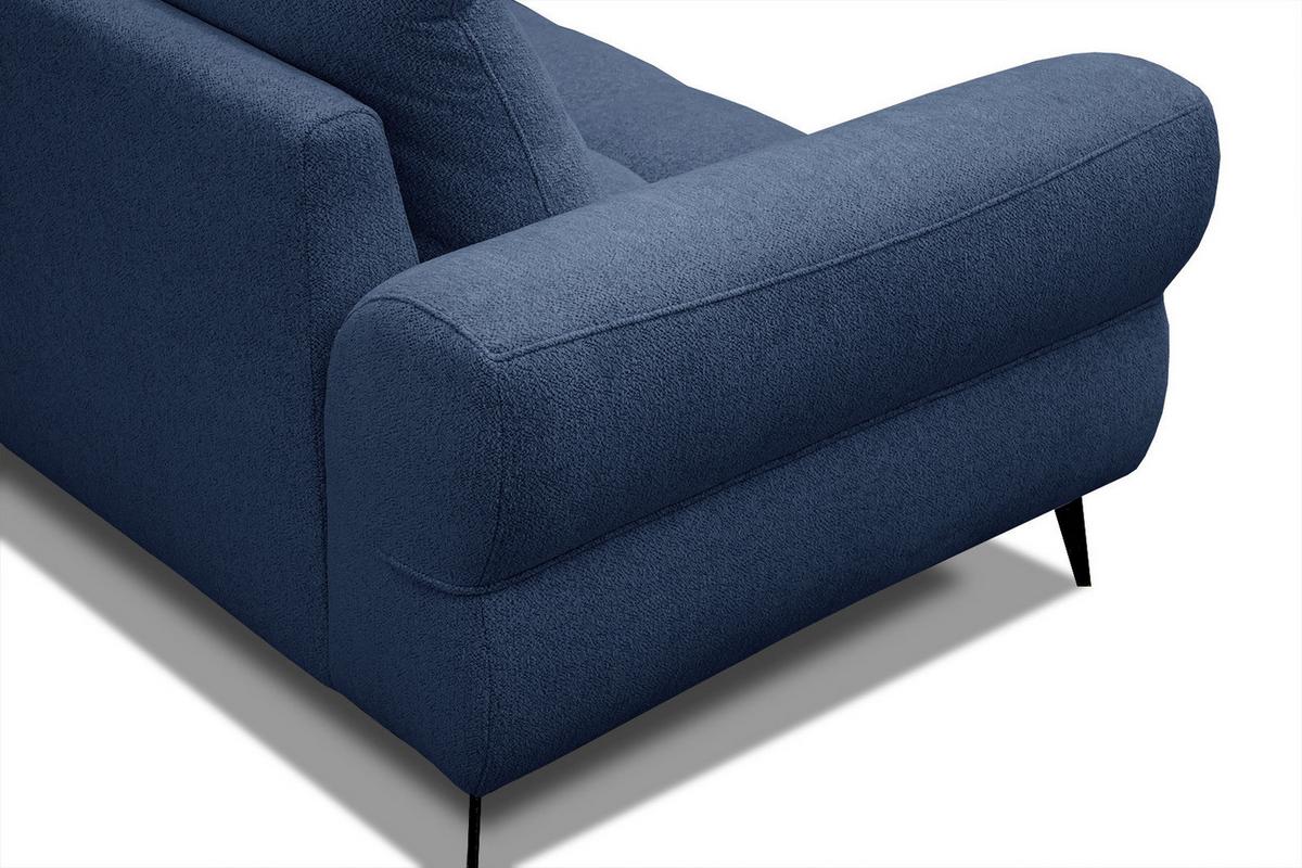 ECKSOFA SALVINI 4-Sitzer, dunkelblau - Schwarz/Dunkelblau, Holzwerkstoff/Textil (292/158cm) - Wozimo