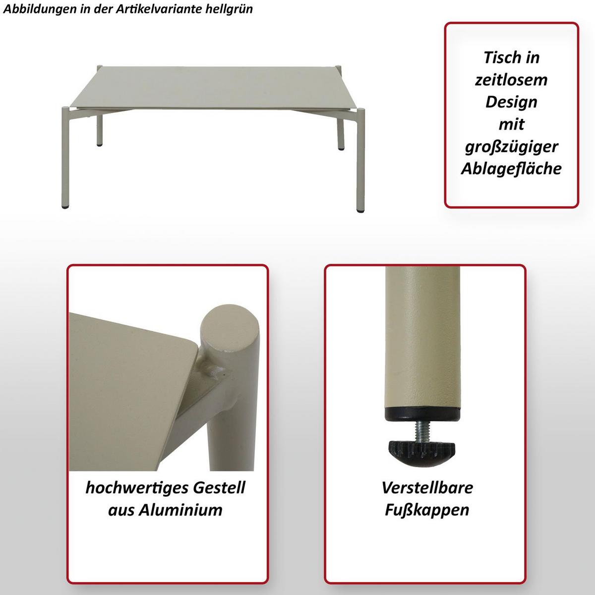 GARTENTISCH Hellgrün - Hellgrün, Metall (65/105/39cm) - MCW