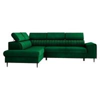 ECKSOFA Kadurin, Seite: Links - Schwarz/Grün, Holz/Kunststoff (276/206cm) - MIRJAN24
