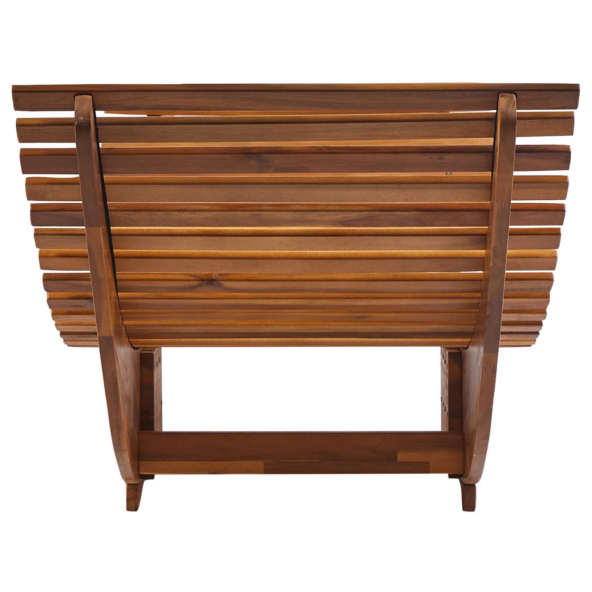 SONNENLIEGE mit Kissen Blau Brescia Premium - Braun, Holz (60/90/176cm)