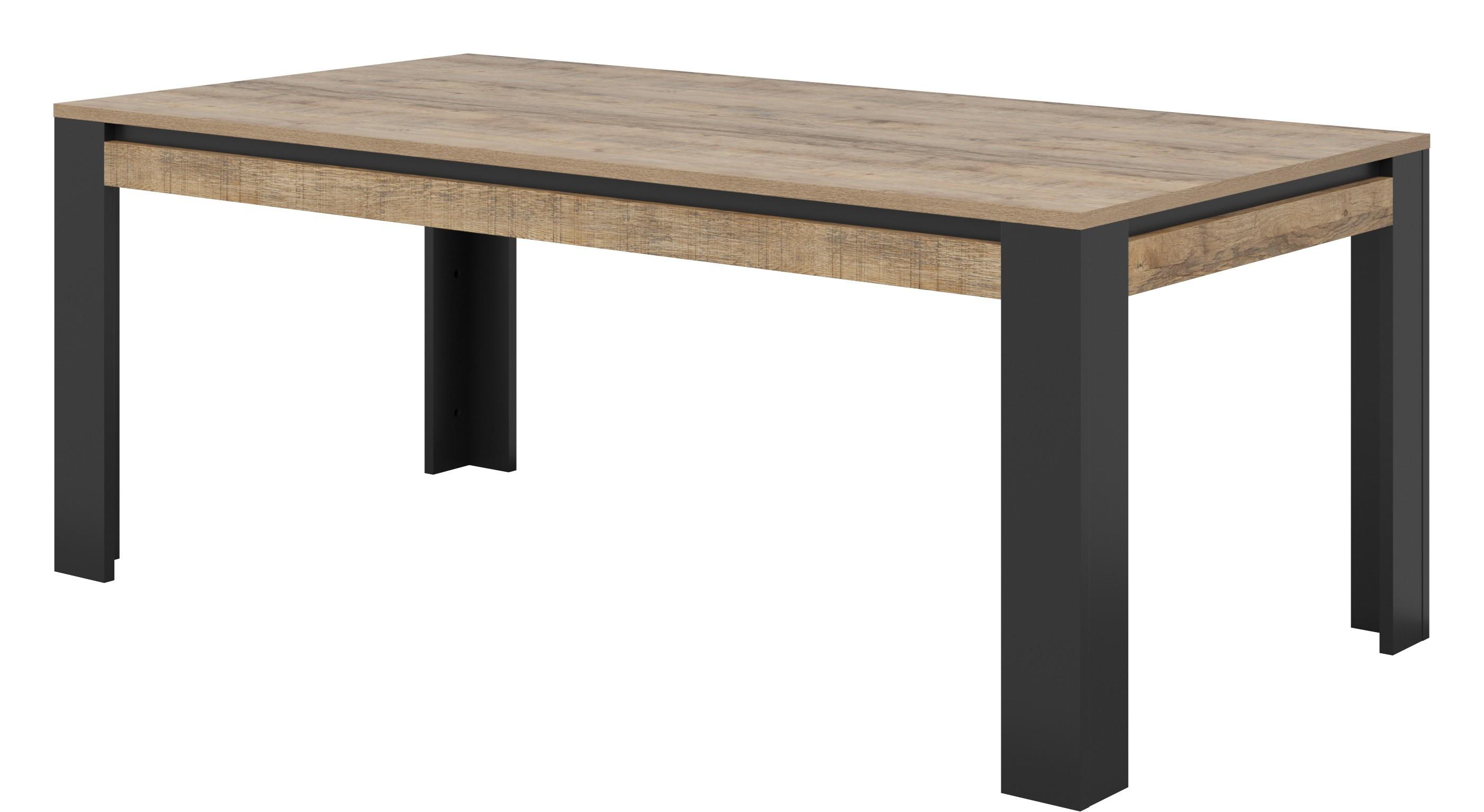 ESSTISCH DAVOR 195 x 100 x 77 cm - Schwarz, Holz (195/100/77cm) - MASSENO