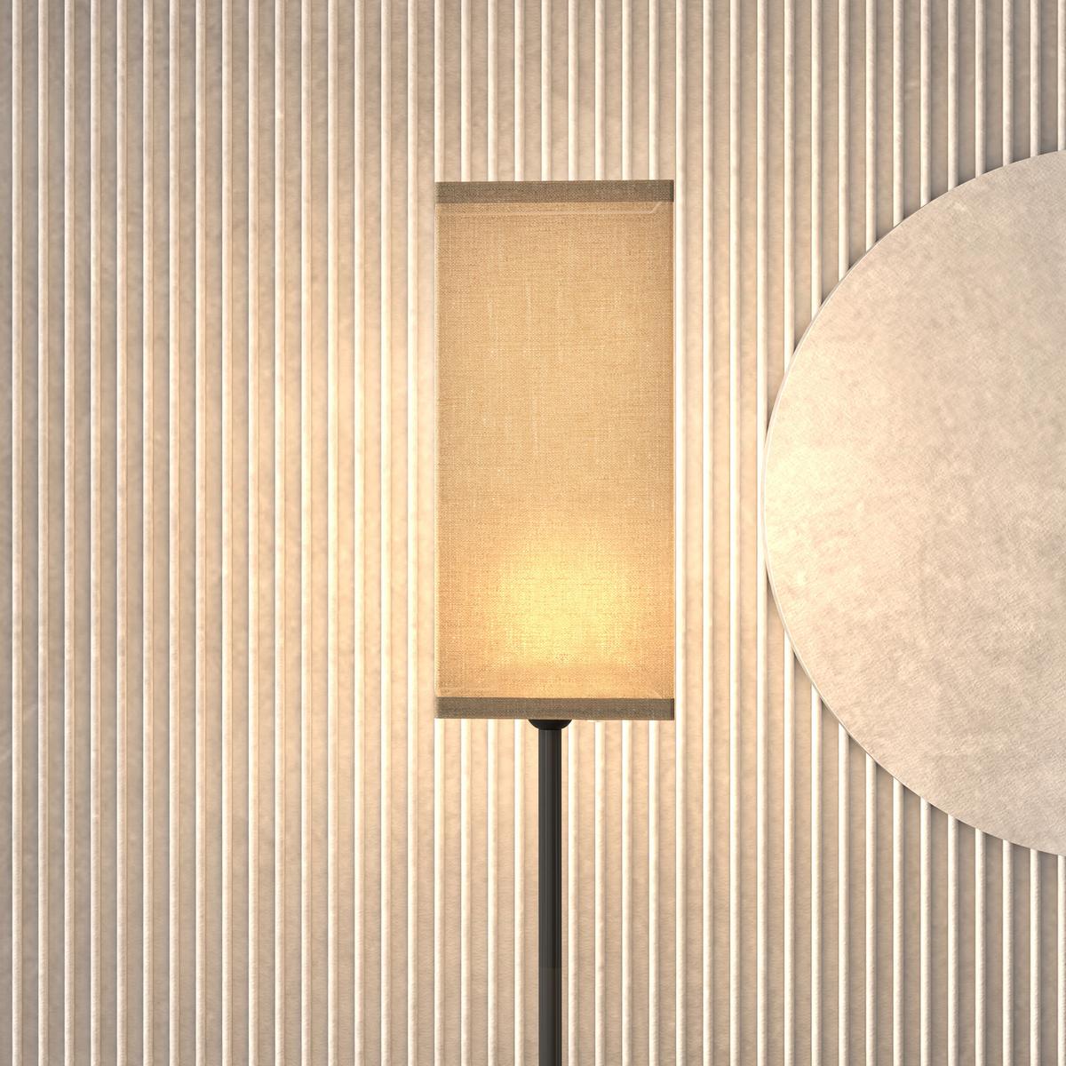 MODERNE Stehlampe mit Kunstleinen-Schirm, Fußschalter, für Wohnzimmer Schwarz - Schwarz, Kunststoff (25/25/161.5cm) - HOMCOM