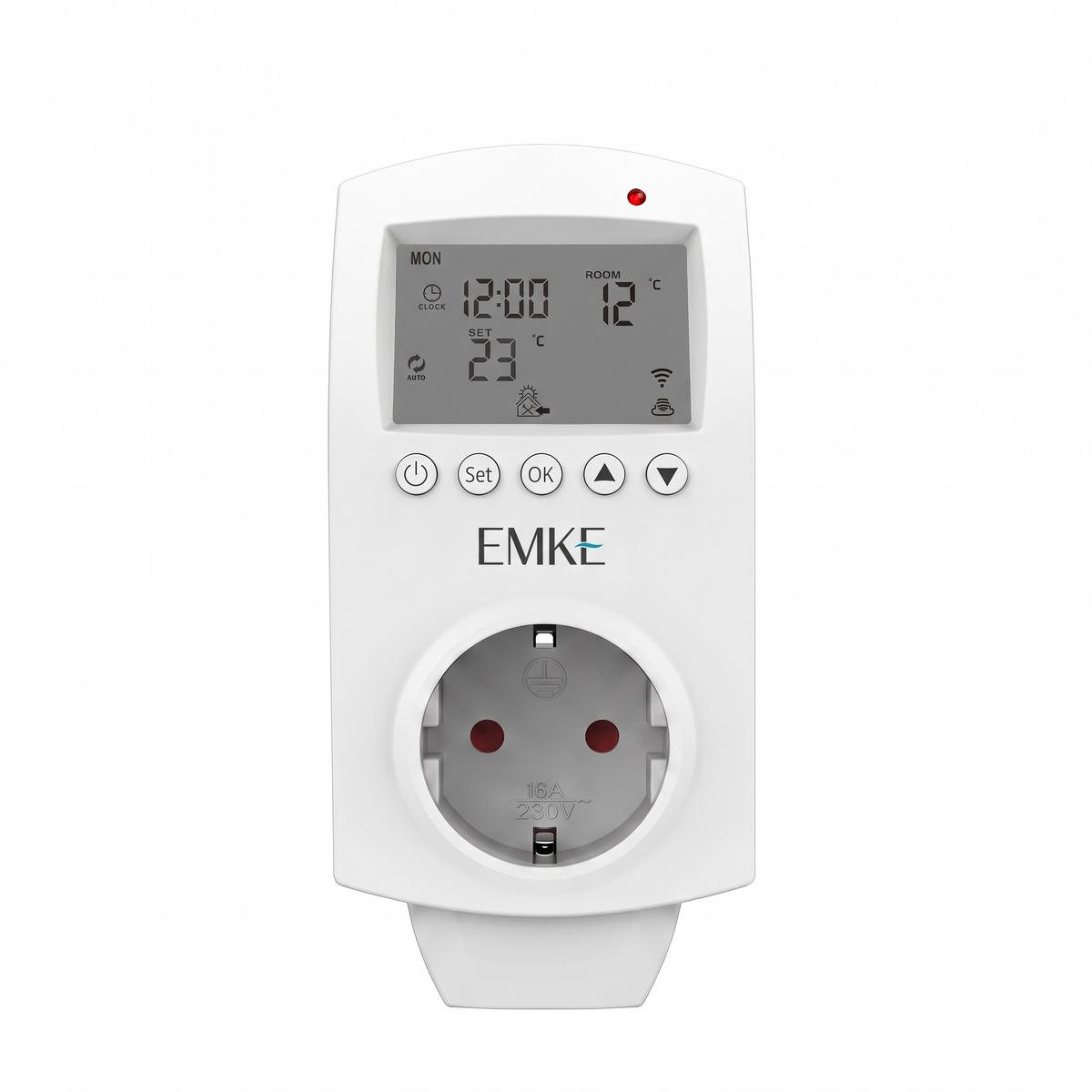 THERMOSTAT-STECKDOSE WLAN - Weiß, Kunststoff (7.7/14/6.7cm) - EMKE