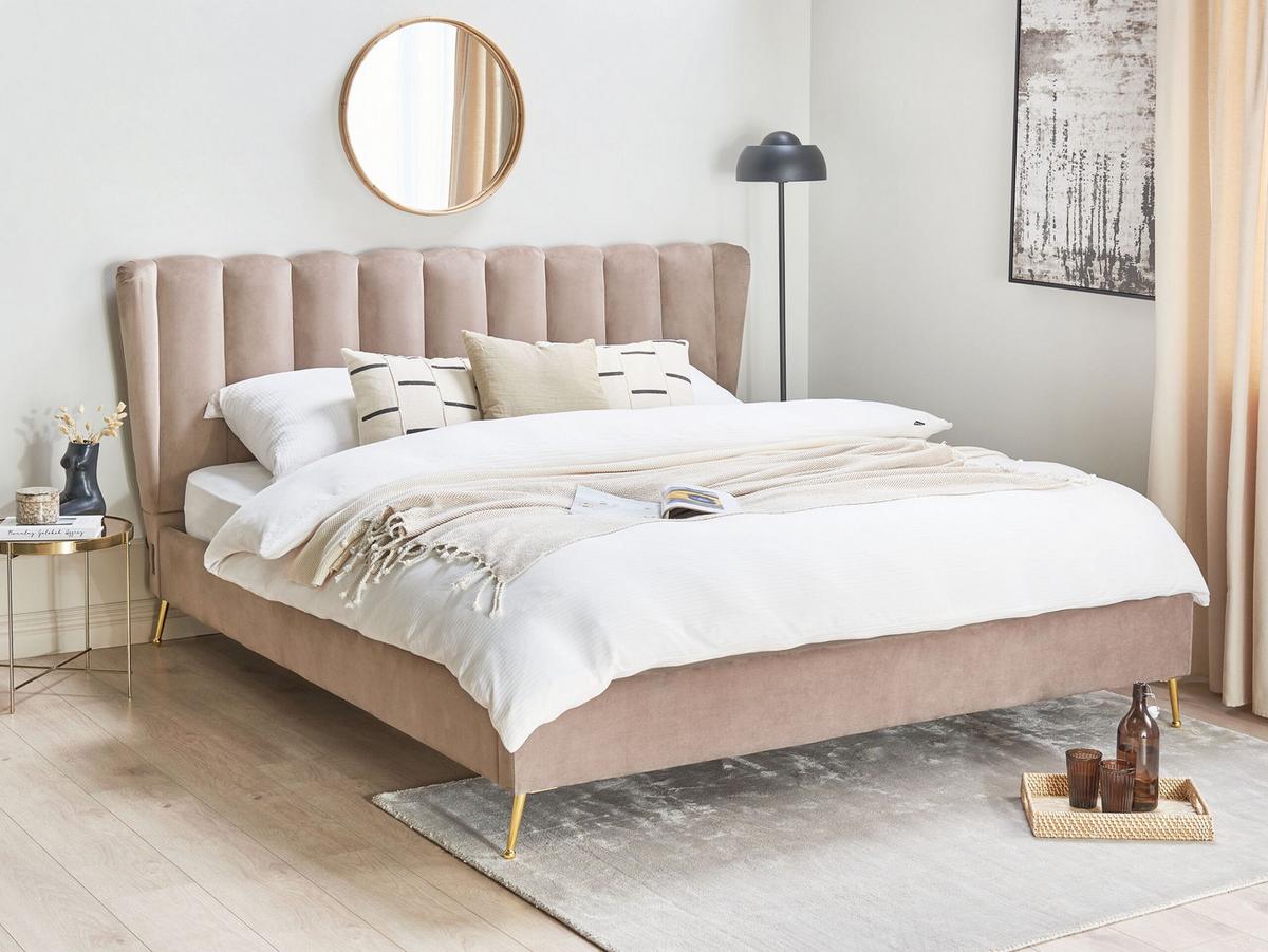 POLSTERBETT 180/200cm Taupe Miribel - Taupe, Textil (180/200cm) - Beliani