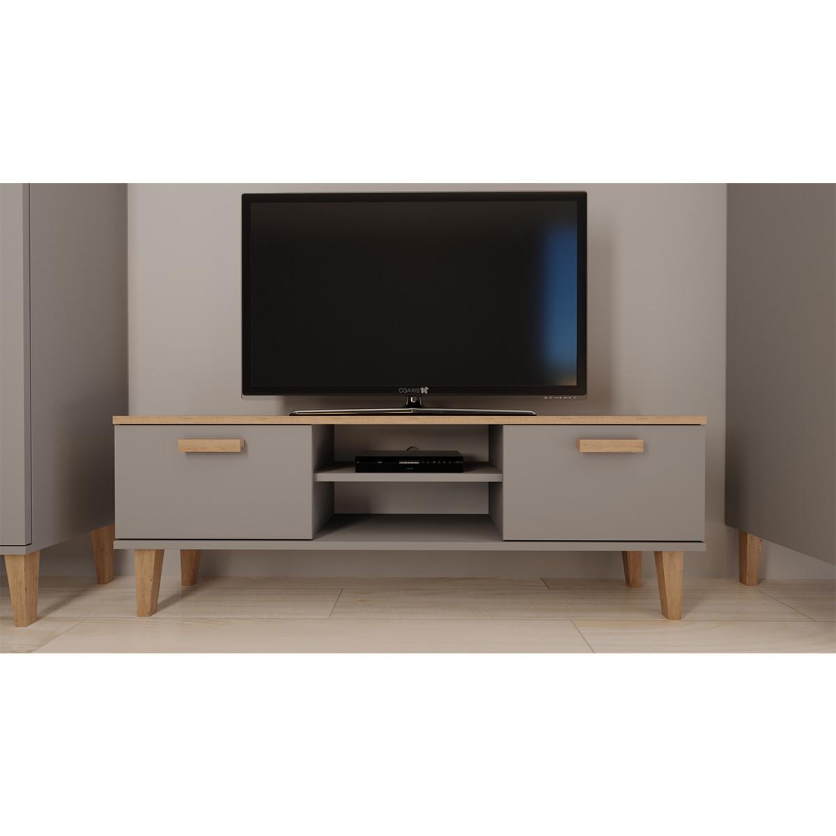 TV-MÖBEL Denver Grau - Grau, Holzwerkstoff (35/47/120cm) - Petits-meubles